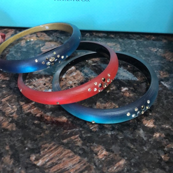 Alexis Bittar bangle bracelet’s x 3 with crystals - Picture 6 of 7